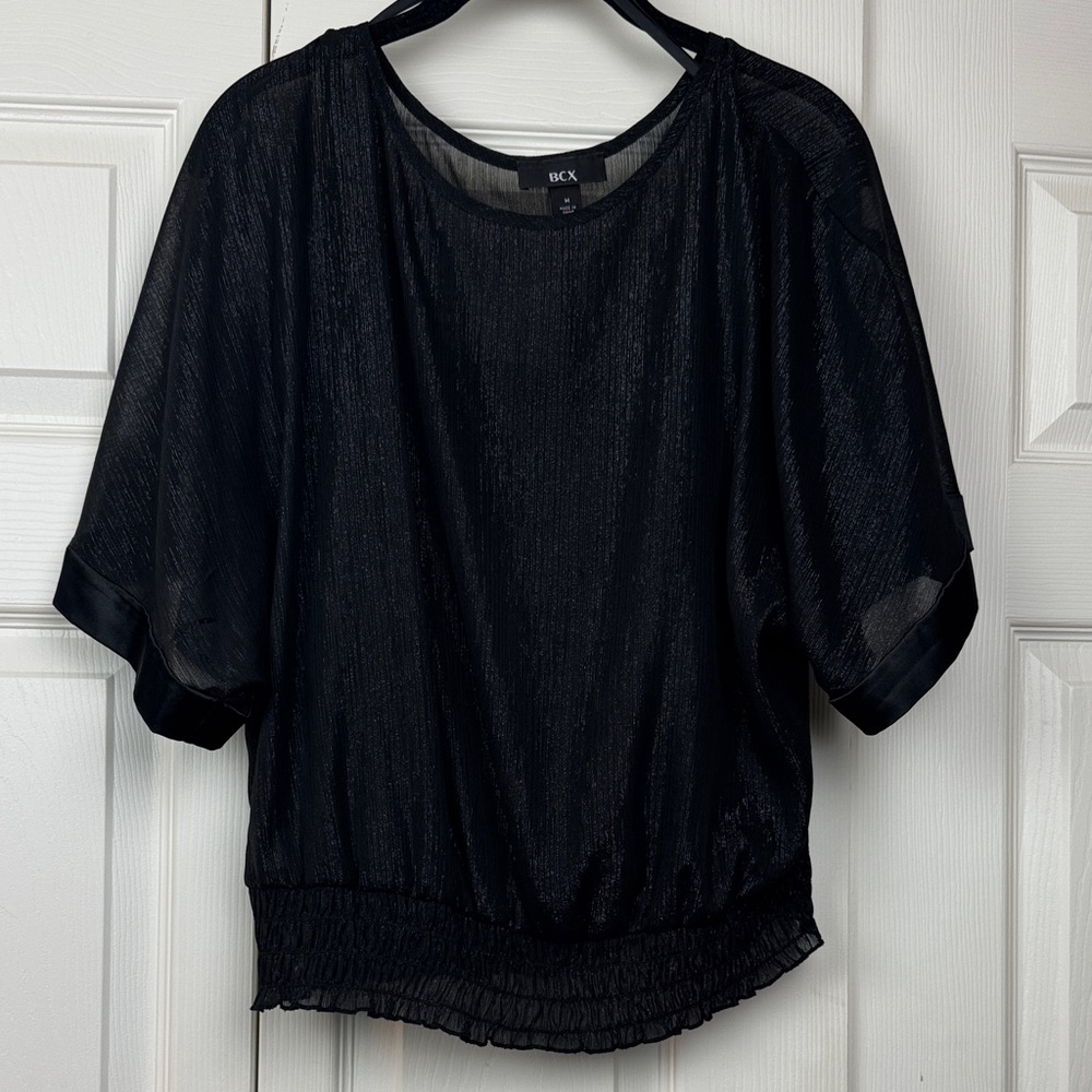 Elegant Black Sheer Women's Top